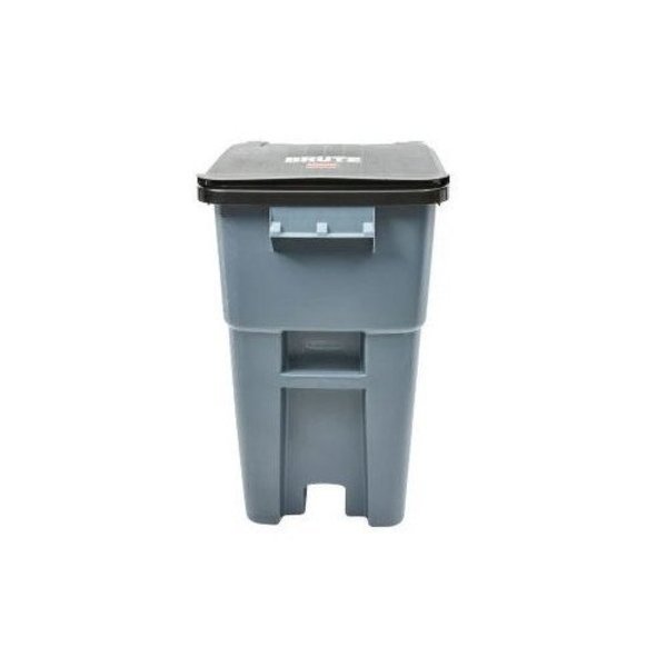 Rubbermaid Brute, 50 Gal Trashcan W/Lid-Wheels For  - Part# Rbmdfg9W2700Gray RBMDFG9W2700GRAY